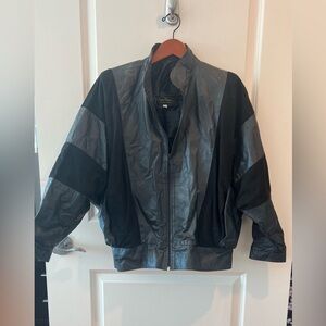 Mens Black Leather Jacket  Sergio Cagliani Industria Argentina